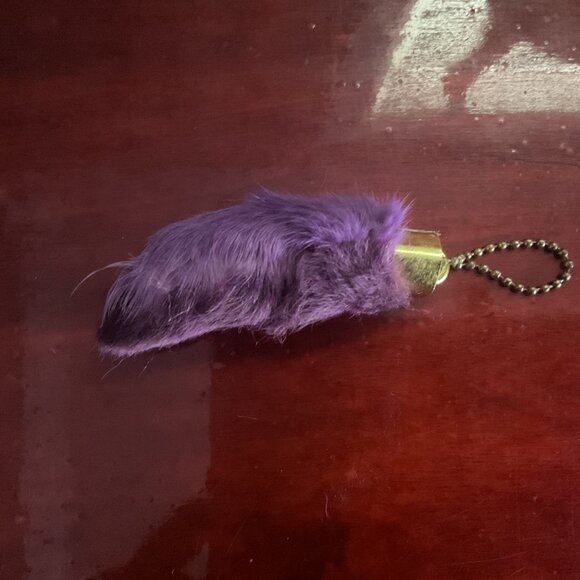 Purple Rabbit's Foot Keychain - Picture 2 of 2